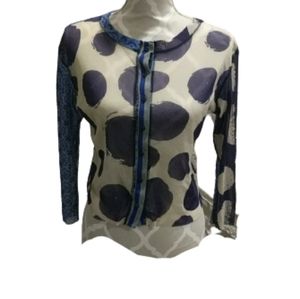 Petite Pois sheer cropped blouse